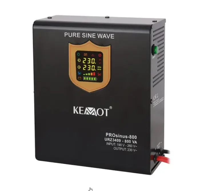 800VA/500W 12V/230VAC Nepārtrauktās barošanas bloks UPS, invertors ar sinusoidālu izejas spriegumu un uzlādes funkciju, PROsinus-800