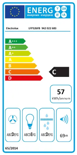 Electrolux izvelkams tvaika nosūcējs, 60 cm, C, melns Photo