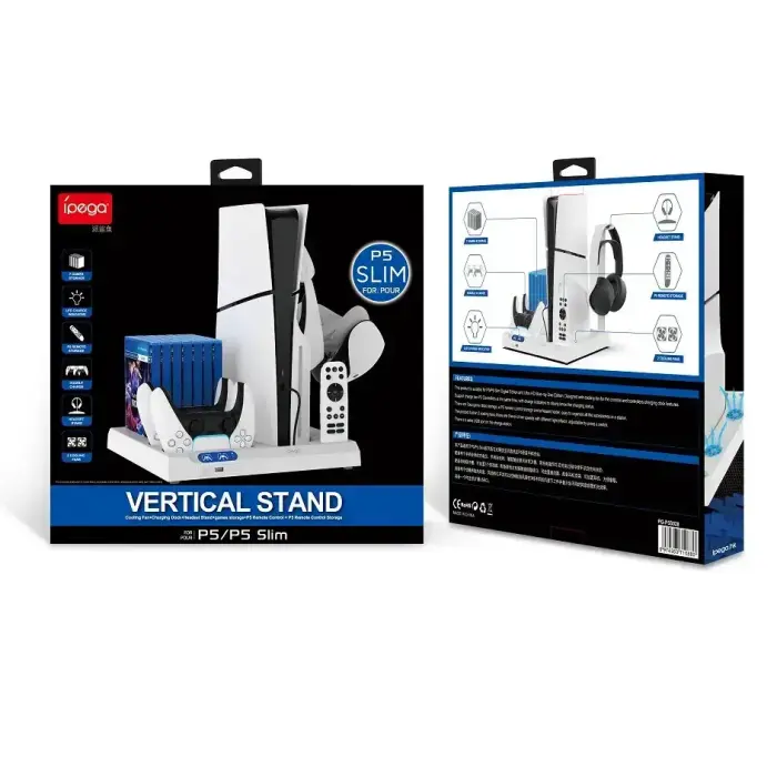 iPega P5S028 All-in-One Charging Stand with Cooling for PS5/PS5 Slim/PS5 Pro White (Damaged Package) Foto 5