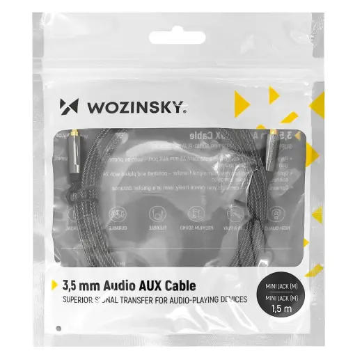 Wozinsky universal mini jack cable 2x AUX cable 3 m black Photo