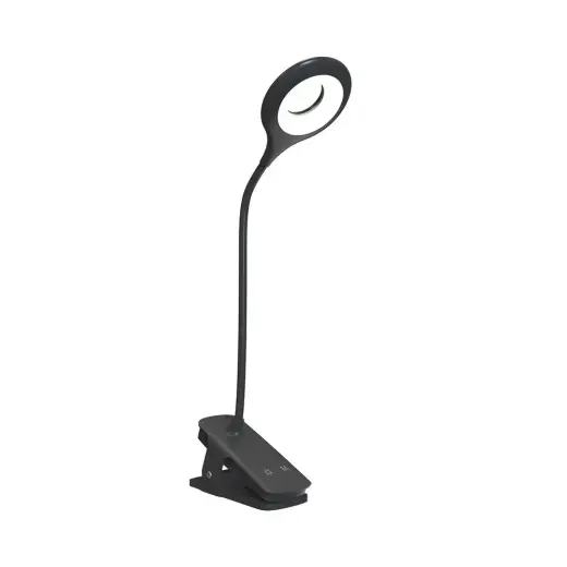 Mini Wozinsky Wireless LED Reading Lamp with Clip + USB-C Cable - Black