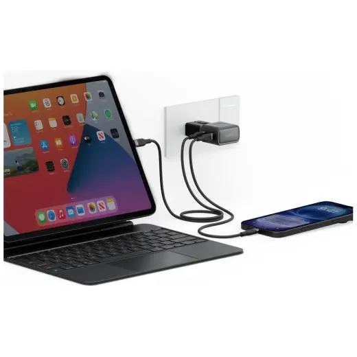 Wall charger Energea TravelGo Adapter 45 2xUSB-C 45W graphite-black Photo
