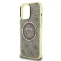Guess IML 4G Glitter and Triangle Logo MagSafe Case for iPhone 16 Pro Max Brown — Foto 4