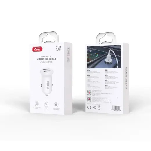 XO car charger CC67 12W 2x USB white Foto 2