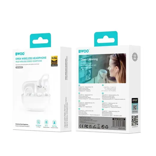 BWOO Bluetooth earphones BW39 TWS for running white Foto 2