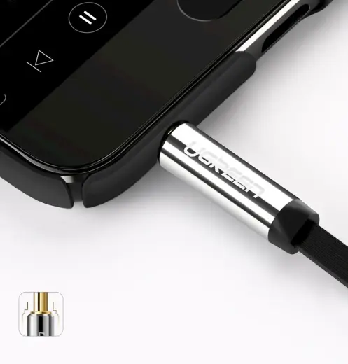 Ugreen AUX 3,5 mm mini jack flat angle cable 0,5 m black (AV119 10596) Foto 9