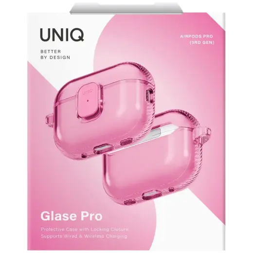 Case UNIQ Glase Pro for AirPods Pro 3     Lock Case pink Foto 6