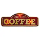 RETRO Metal Sign LED Fresh Brewed Coffee Forever Light Foto 1