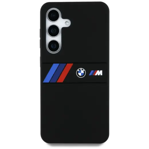 Etui BMW Silicone Middle Tricolor         Stripes MagSafe do Samsung Galaxy S25 czarny Фото num