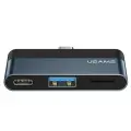 USAMS Adapter HUB USB 3.0|USB-C|Micro SD szary|grey SJ491HUB01 (US-SJ491) Фото num