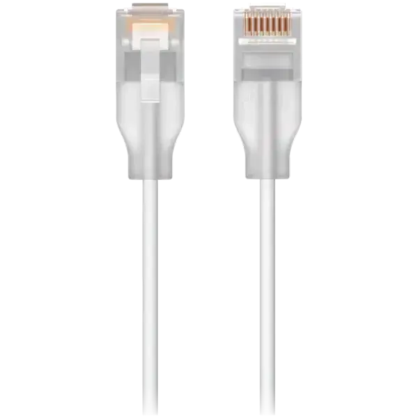 Ubiquiti UACC-Cable-Patch-EL-5M-W Nano-thin patch cable with 2.5 GbE support designed to show Etherlighting effects