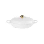 Кастрюля чугунная неглубокая 30см/3,5л белая Фото num