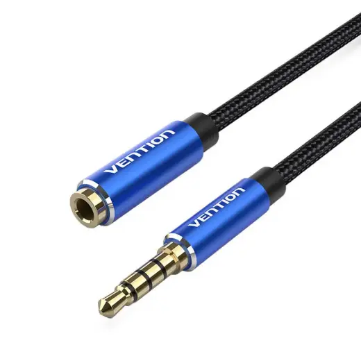 TRRS 3.5mm Male to 3.5mm Female Audio Extender 5m Vention BHCLJ Blue Photo