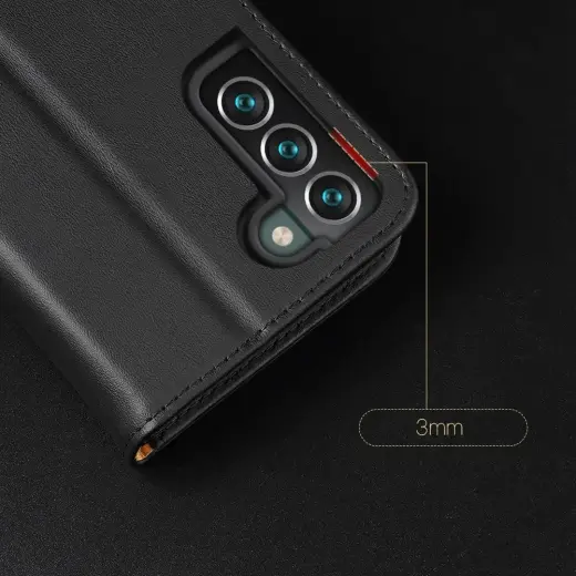 Dux Ducis Hivo Leather Flip Cover Genuine Leather Wallet For Cards And Documents Samsung Galaxy S22 + (S22 Plus) Red Photo