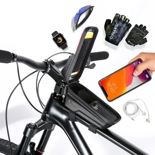 Tech-Protect V2 bicycle bag with space for a 1l phone - black Фото num
