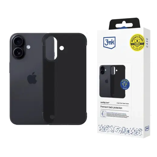 3mk Just20g Matt Case for Apple iPhone 16 - Matte Black