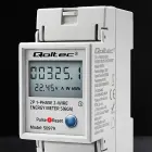 Qoltec Single-phase electronic energy consumption meter for DIN rail | RESET | periodic and continuous meter | 230V | 60A | LCD | LED | 2P Фото num