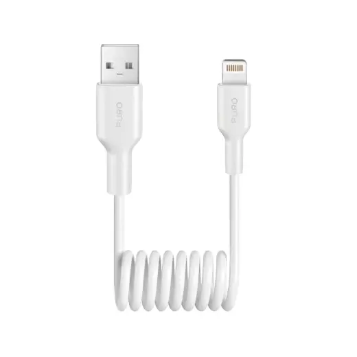 Puro 12W USB-A - Lightning Spiral Cable 1m - White Photo