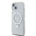 Guess IML Ring Stand Glitter MagSafe Case for iPhone 15 Transparent Фото num