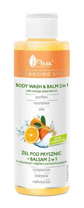 AVA Laboratorium   Cleansing Line Body Wash & Balm 2 in 1 with Orange Essential Oil 200ml