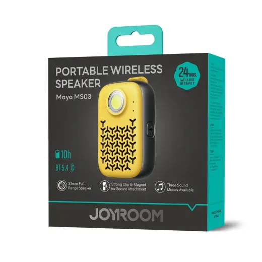 Joyroom Maya JR-MS03 portable Bluetooth speaker with built-in flashlight, resistant - yellow Foto 2