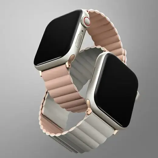Uniq Revix Magnetic Strap for Apple Watch 42 | 44 | 45 | 49 mm - Pink and White Foto 3