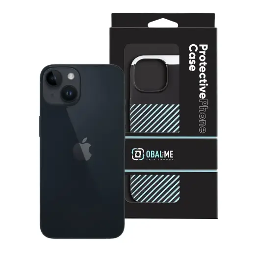OBAL:ME Flossy Stripes Cover for Apple iPhone 14 Black|Sky Blue Photo