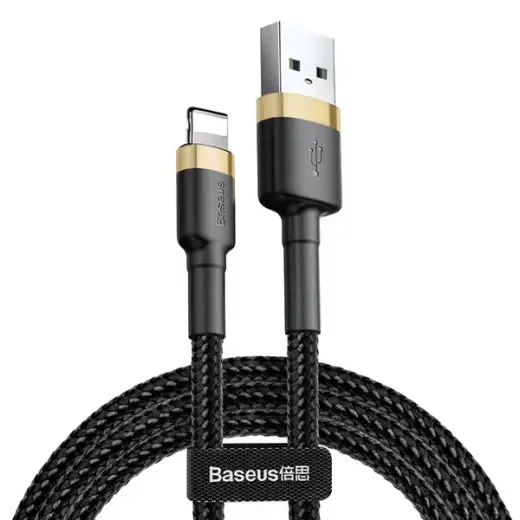 Baseus Cafule CALKLF-BV1 провод для передачи данных и зарядки | USB-A на Lightning | 12W | 1m | золотой, черный Фото num