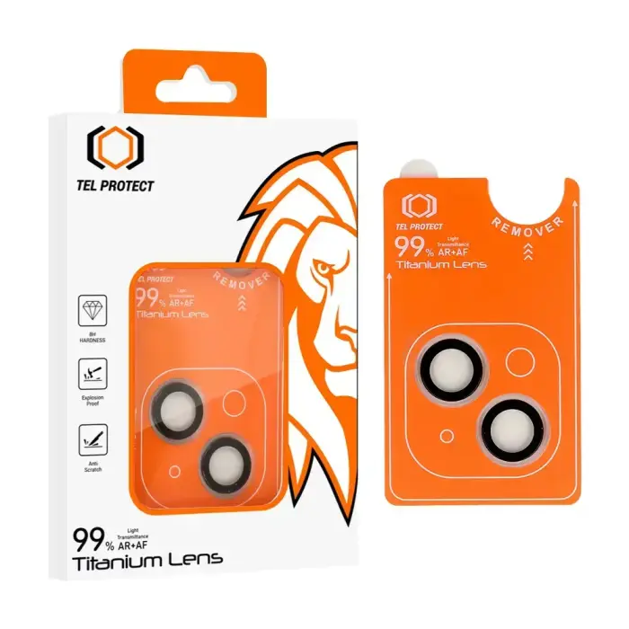 Tempered glass Tel Protect Titanium Lens 99% AR on camera for Iphone 13/13 Mini transparent (lens 2 pcs)