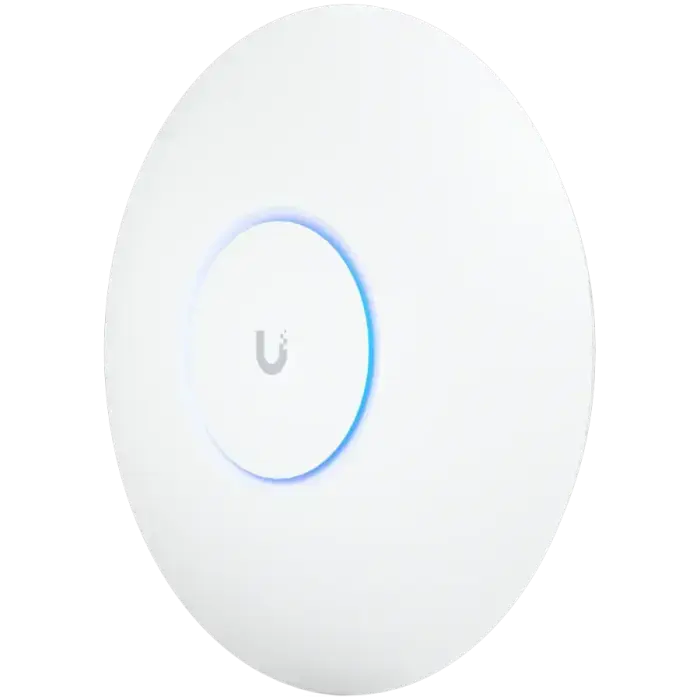 UBIQUITI U6 Pro; WiFi 6; 6 spatial streams; 140 m² (1,500 ft²) coverage; 350+ connected devices; Powered using PoE; GbE uplink.