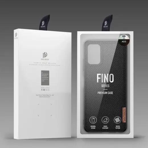 Dux Ducis Fino case covered with nylon material for Samsung Galaxy A03s black Photo