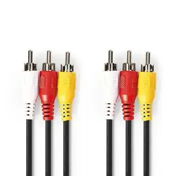 Composite Video Cable 3x RCA Male - 3x RCA Male 1.5 m Black
