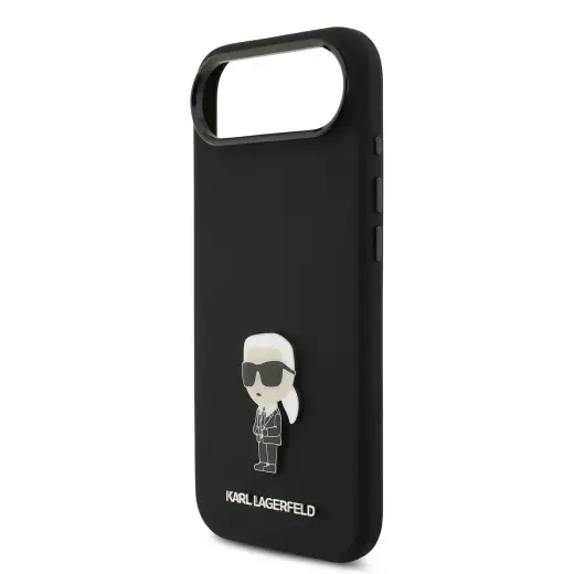 Karl Lagerfeld Liquid Silicone Metal Ikonik Case for iPhone Air Black Foto 4