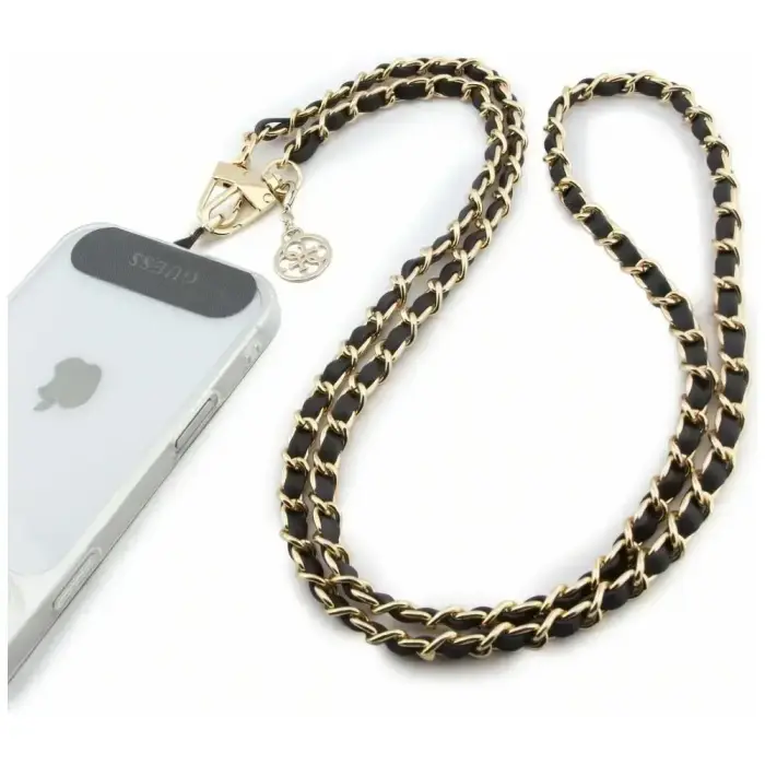 Phone strap Guess Wrist Strap      Saffiano Chain 4G Charm black