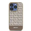 DKNY PU Leather Repeat Pattern Bottom Stripe MagSafe Case for iPhone 13 Pro Max Brown — Foto 1