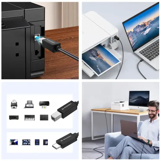 Wozinsky WKDDY2S USB-B - USB-C Cable 2m - Black Foto 10
