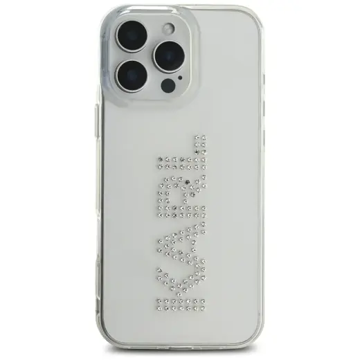 Чехол для телефона Karl Lagerfeld IML Rhinestones Logo для iPhone 16 Pro прозрачный Фото num