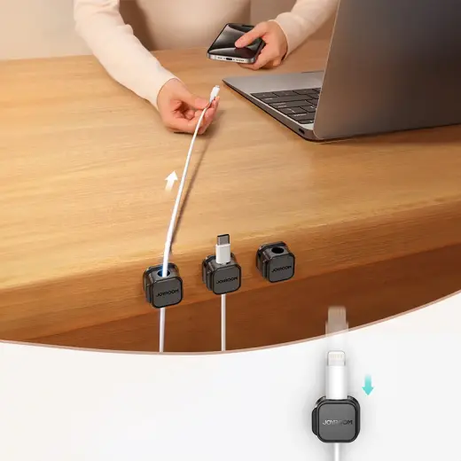 Joyroom JR-ZS368 magnetic cable organizer - black (3 pcs.) Фото num