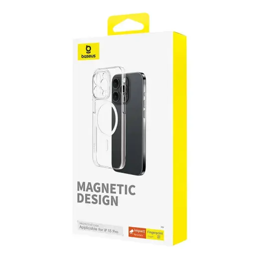 Magnetic Phone Case for iPhone 15 Pro Baseus OS-Lucent Series (Clear) Photo