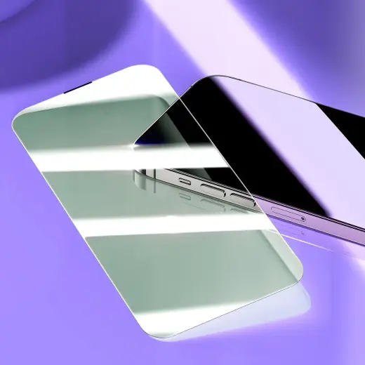 Baseus Full Screen защитное стекло для телефона iPhone 14 Pro с фильтром от синего света и динамиком 0.3 мм + рамкой для установки Фото num