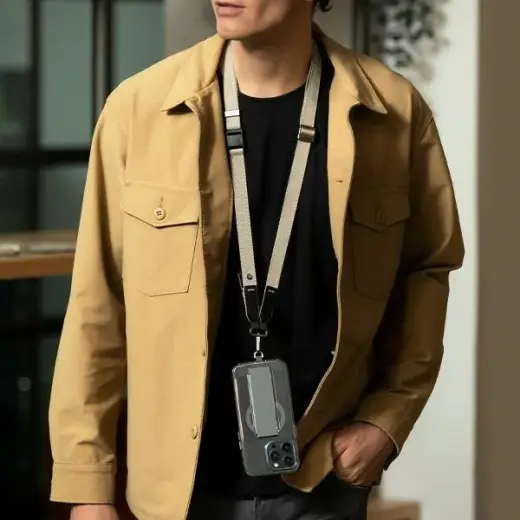 UNIQ Vista uniwersalna smycz do telefonu 2w1 pastelowy czerwony|light burgundy Foto 2