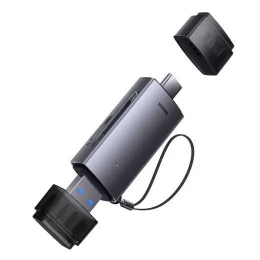 Baseus Lite Series SD|TF memory card reader, USB + USB-C (gray) Foto 2