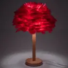 Table lamp bedside feather Art Deco red CBDPH — Foto 2
