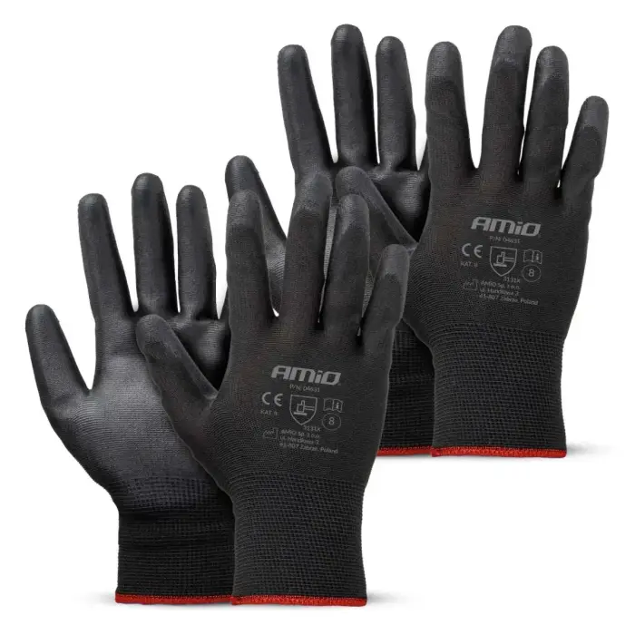PU Safety gloves 4 pcs Size 8 (2 pairs), 3131X AMIO-04631