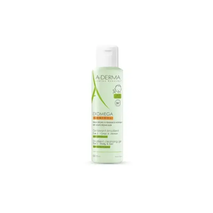 A-Derma Exomega Control 2in1 Emollient Cleansing Gel Anti-Scratching 500 Ml