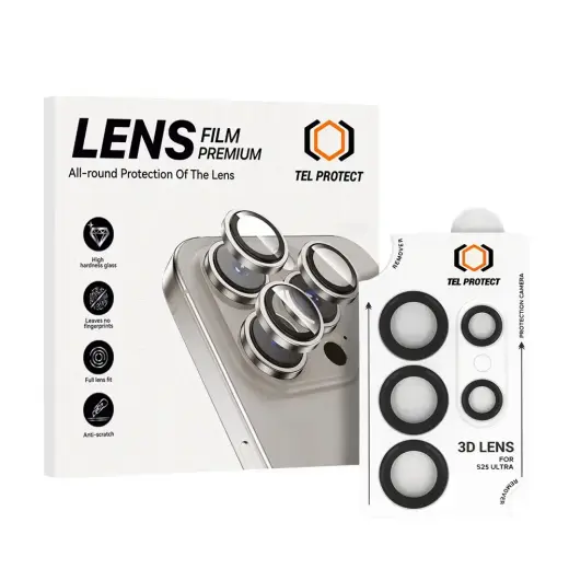 Tel Protect 3D Lens kameras aizsargstikls telefonam Samsung Galaxy S25 Ultra (S938) melns (5 gab.)