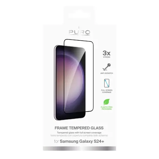 Puro Frame защитное стекло для телефона Samsung Galaxy S25 Plus | Samsung Galaxy S24 Plus с черной рамкой Фото num