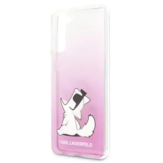 KLHCS21MCFNRCPI Karl Lagerfeld PC|TPU Choupette Eats Cover for Samsung Galaxy S21+ Gradient Pink Фото num