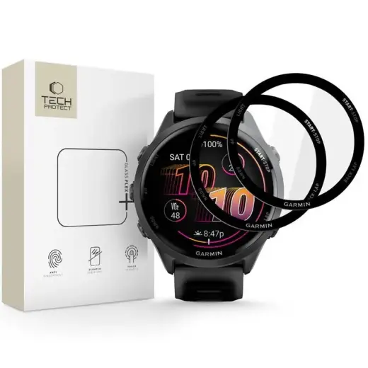 SZKŁO HYBRYDOWE TECH-PROTECT GLASS FLEX+ 2-PACK GARMIN FORERUNNER 970 | 570 (47 MM) BLACK Фото num