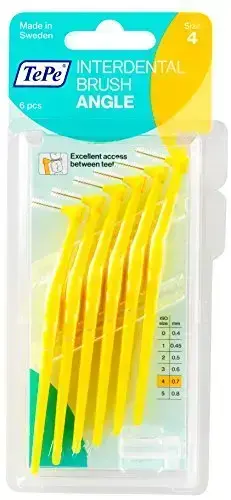 TePe Interdental Brushes Angle Yellow 6 X 0.7mm Brushes Foto 2